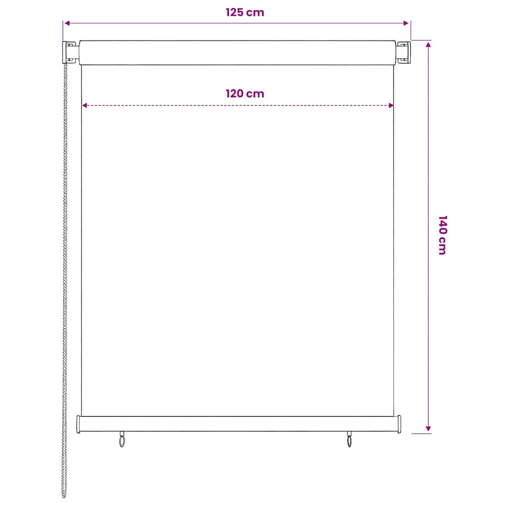 Rolgordijn voor buiten 125(B)x140(H) cm HDPE blauw is nu te koop bij PeponiXL, paradijselijk wonen!