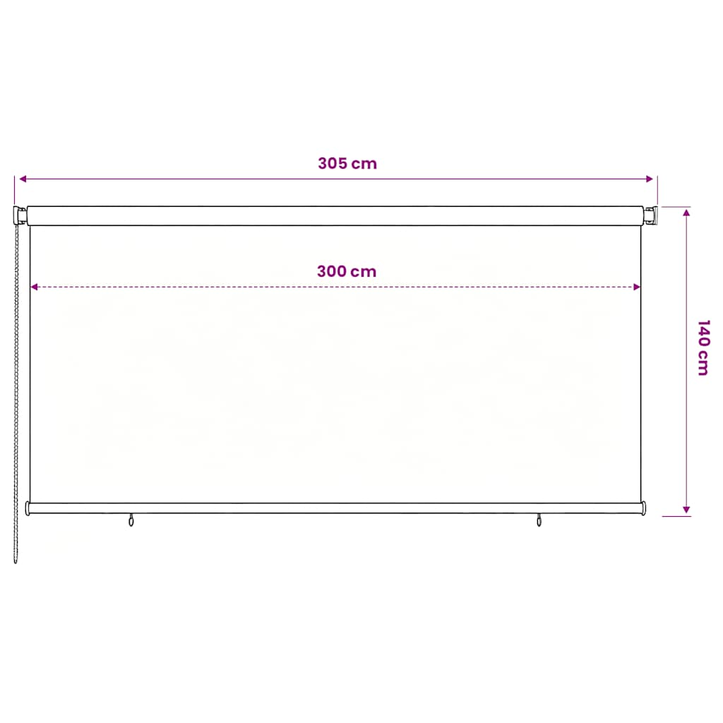 Rolgordijn voor buiten 305(B)x140(H) cm HDPE blauw is nu te koop bij PeponiXL, paradijselijk wonen!