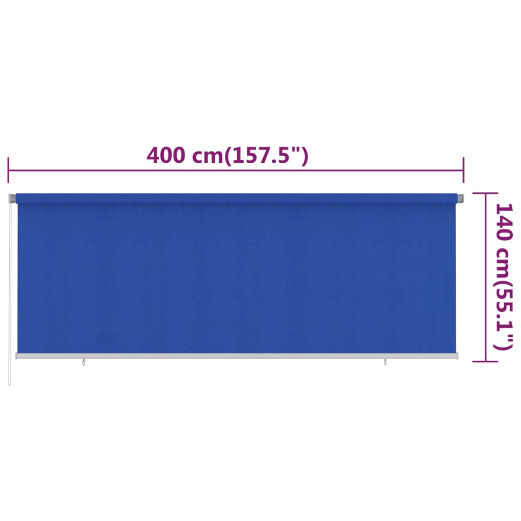 Rolgordijn voor buiten 405(B)x140(H) cm HDPE blauw is nu te koop bij PeponiXL, paradijselijk wonen!