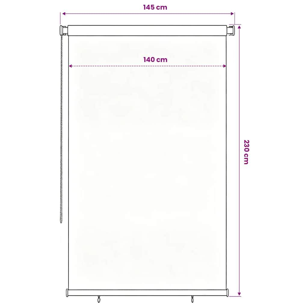 Rolgordijn voor buiten 145(B)x230(H) cm HDPE blauw is nu te koop bij PeponiXL, paradijselijk wonen!