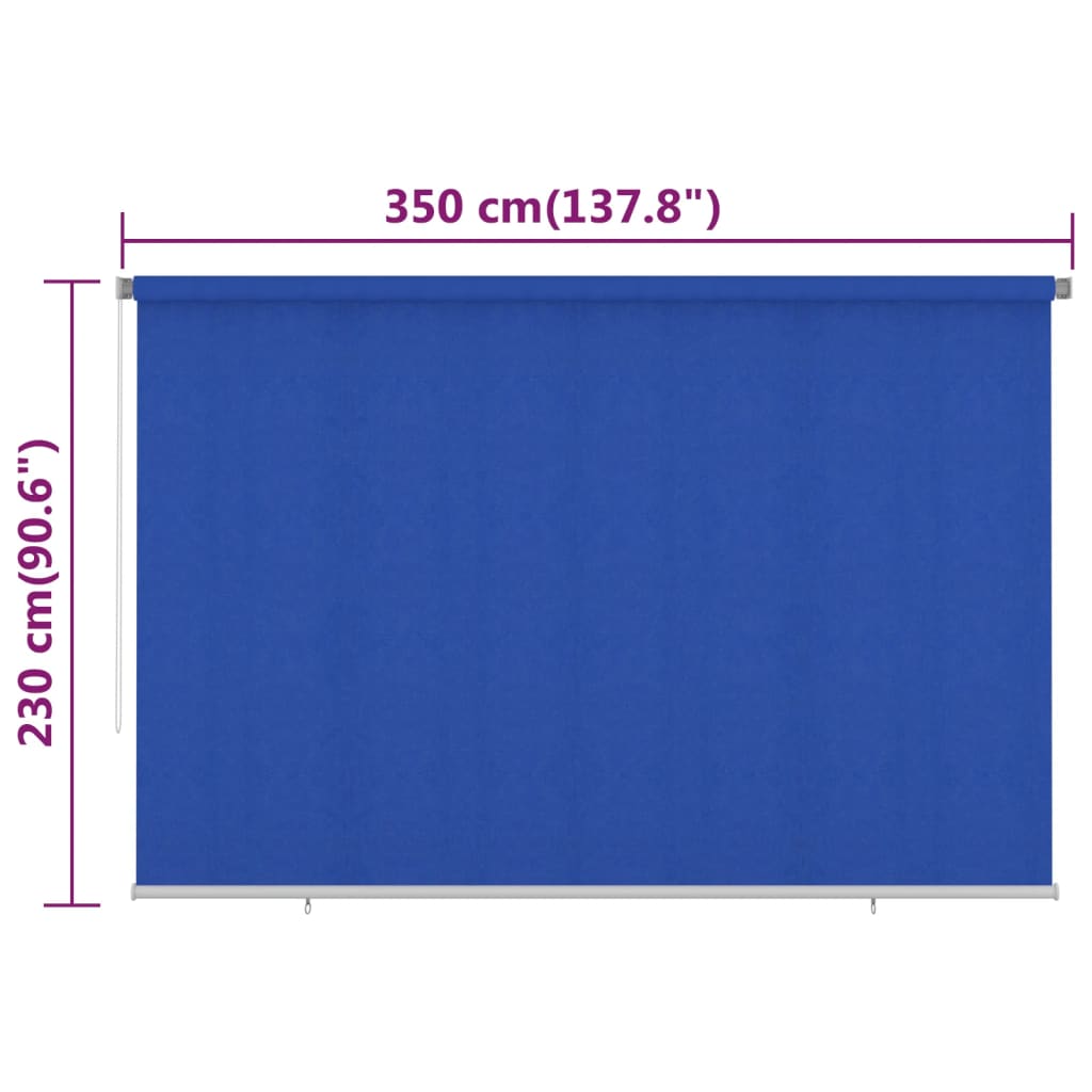 Rolgordijn voor buiten 355(B)x230(H) cm HDPE blauw is nu te koop bij PeponiXL, paradijselijk wonen!