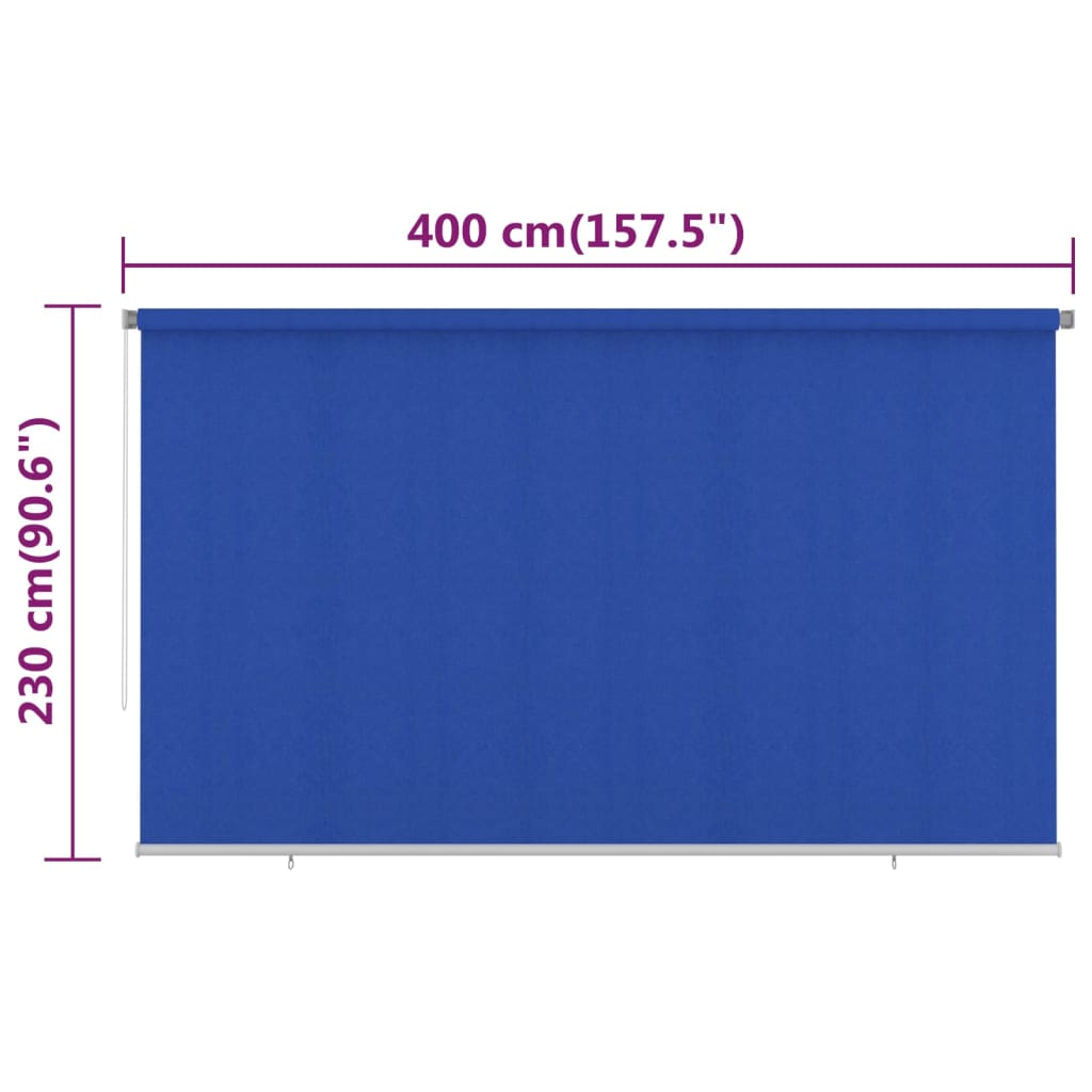 Rolgordijn voor buiten 405(B)x230(H) cm HDPE blauw is nu te koop bij PeponiXL, paradijselijk wonen!