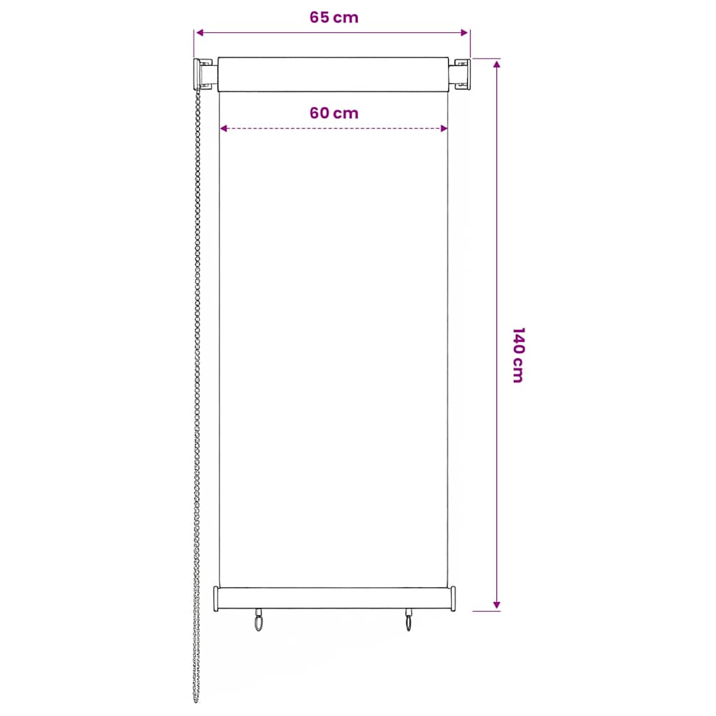 Rolgordijn voor buiten 65(B)x140(H) cm zwart is nu te koop bij PeponiXL, paradijselijk wonen!