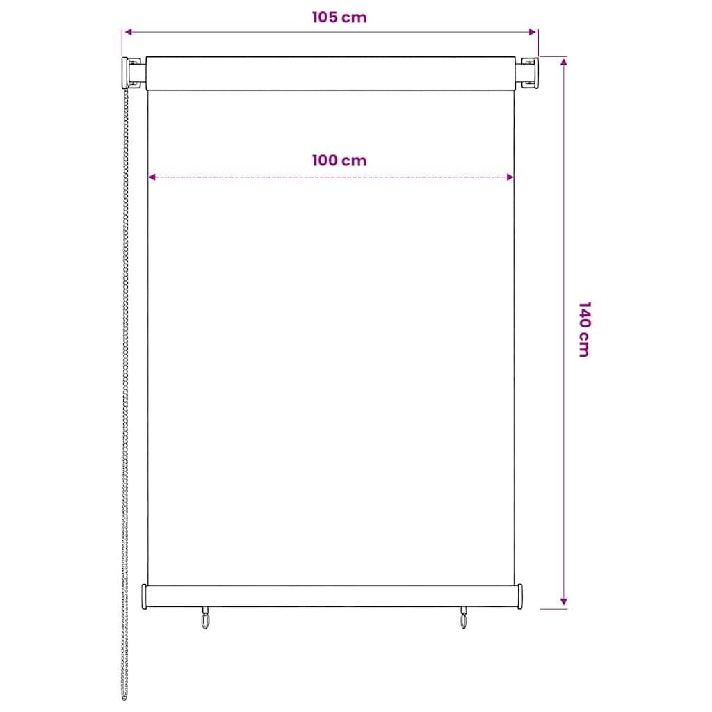Rolgordijn voor buiten 105(B)x140(H) cm zwart is nu te koop bij PeponiXL, paradijselijk wonen!
