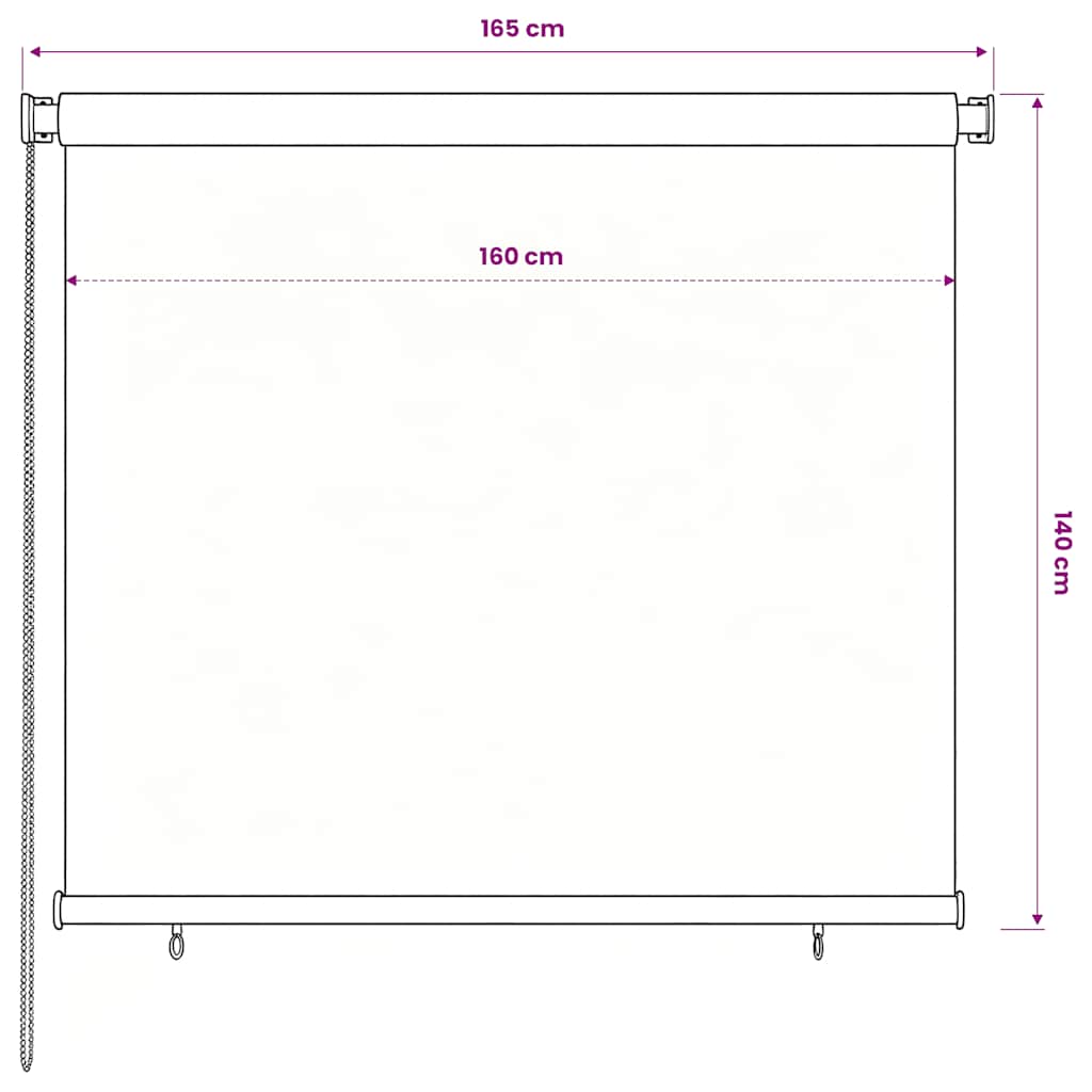 Rolgordijn voor buiten 165(B)x140(H) cm zwart is nu te koop bij PeponiXL, paradijselijk wonen!