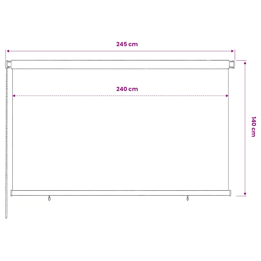 Rolgordijn voor buiten 245(B)x140(H) cm zwart is nu te koop bij PeponiXL, paradijselijk wonen!