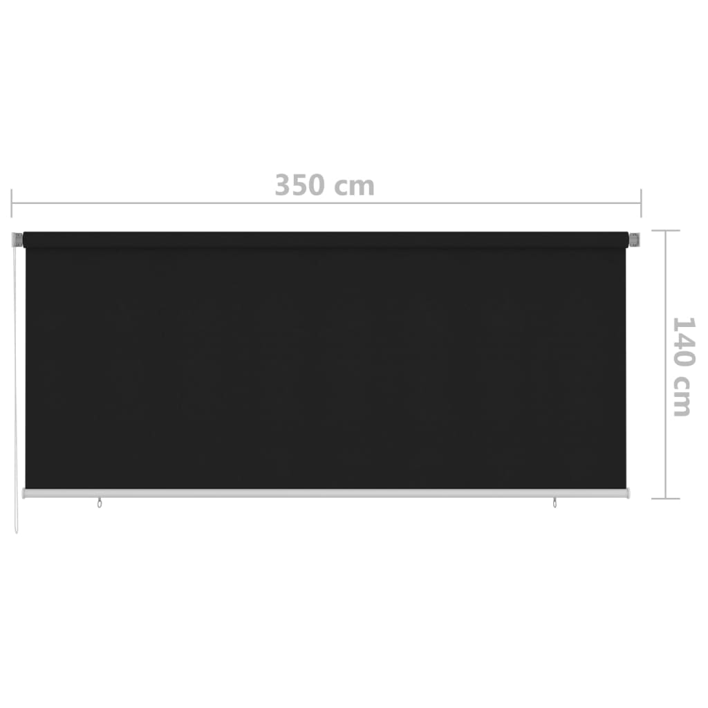 Rolgordijn voor buiten 355(B)x140(H) cm zwart is nu te koop bij PeponiXL, paradijselijk wonen!