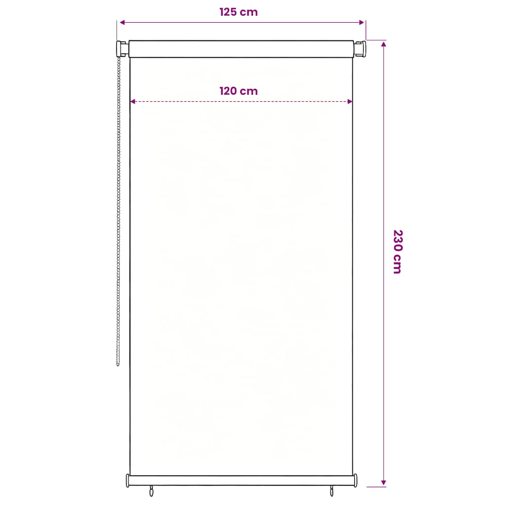 Rolgordijn voor buiten 125(B)x230(H) cm zwart is nu te koop bij PeponiXL, paradijselijk wonen!
