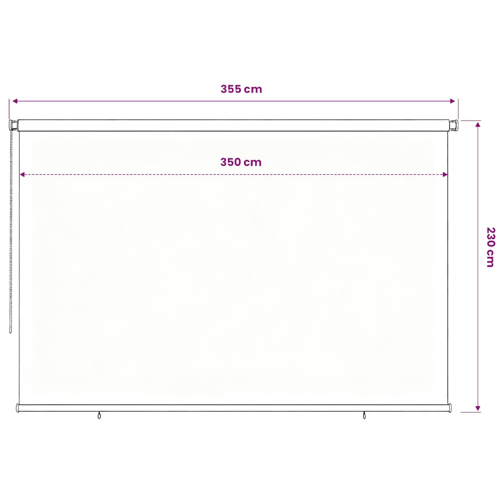 Rolgordijn voor buiten 355(B)x230(H) cm zwart is nu te koop bij PeponiXL, paradijselijk wonen!