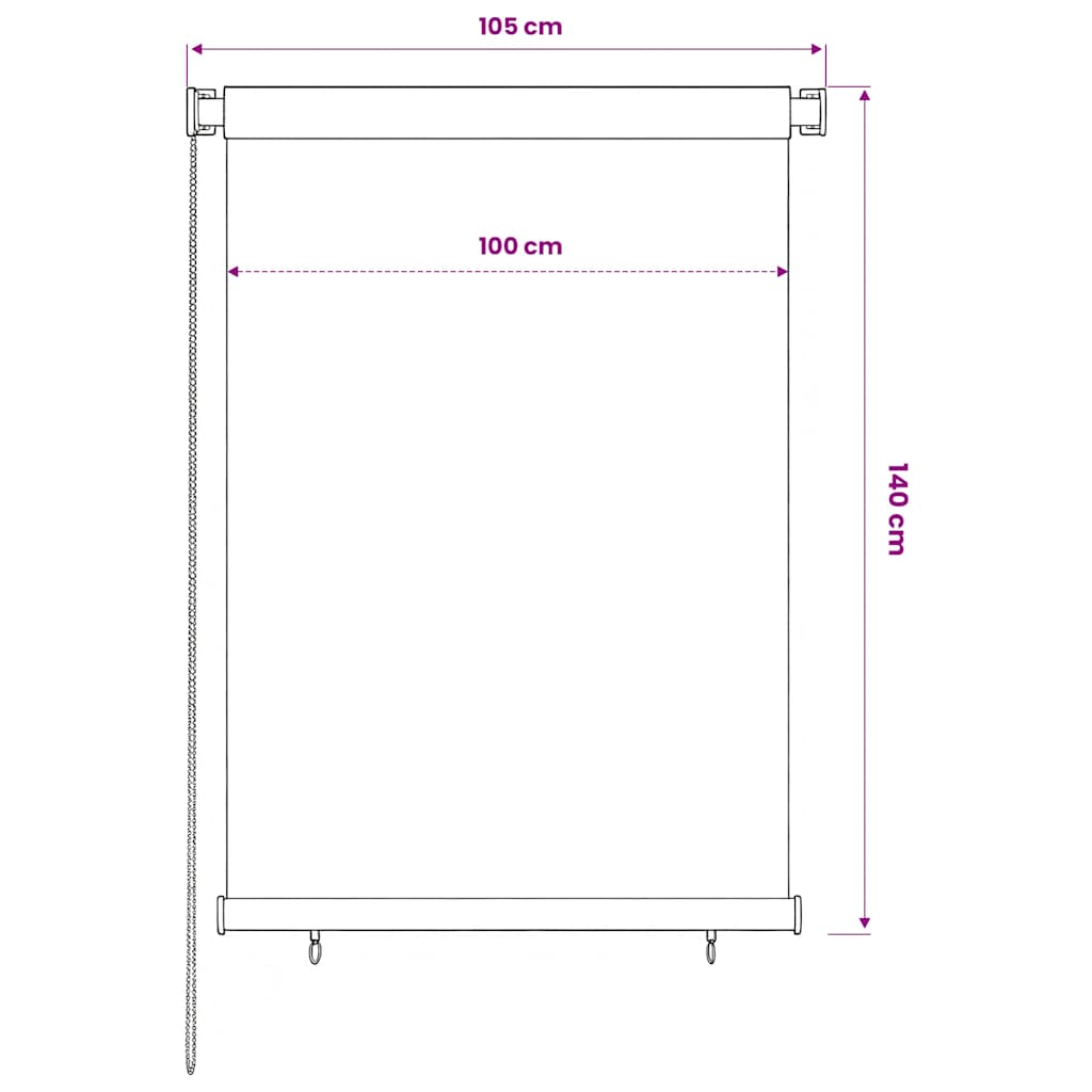 Rolgordijn voor buiten 105(B)x140(H) cm HDPE bruin is nu te koop bij PeponiXL, paradijselijk wonen!