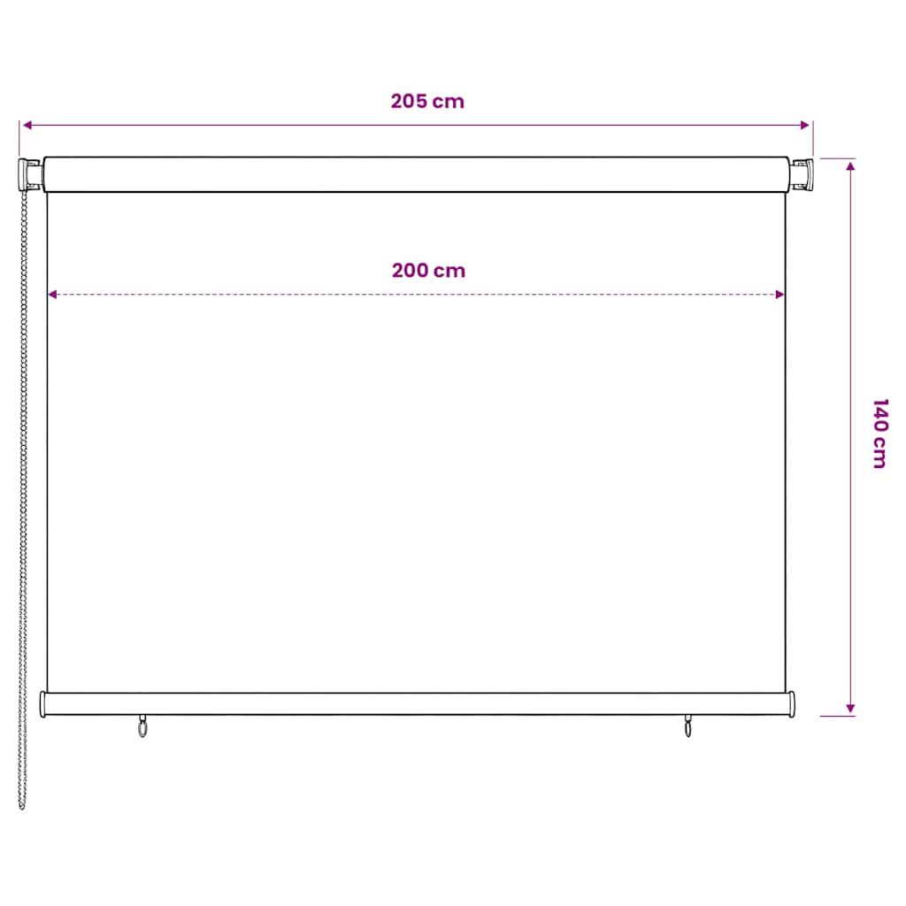 Rolgordijn voor buiten 205(B)x140(H) cm HDPE bruin is nu te koop bij PeponiXL, paradijselijk wonen!