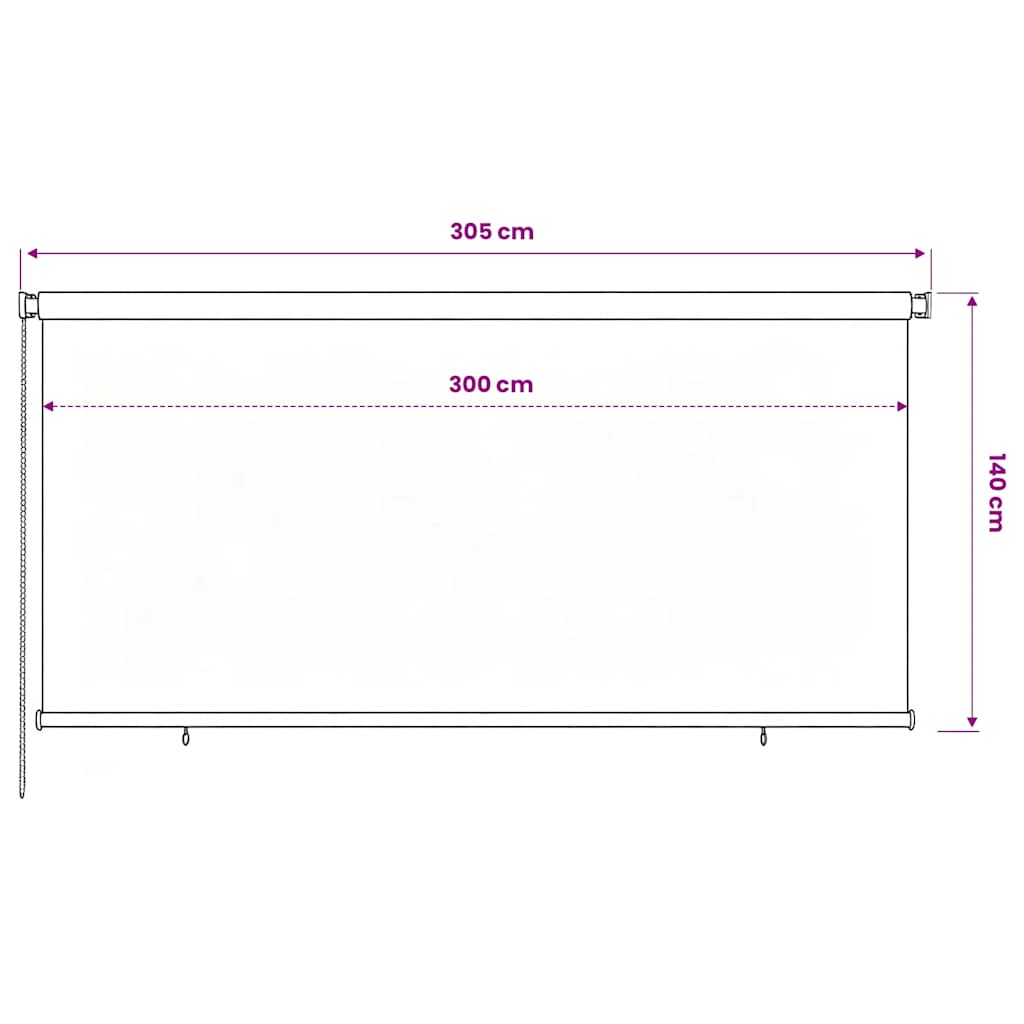 Rolgordijn voor buiten 305(B)x140(H) cm HDPE bruin is nu te koop bij PeponiXL, paradijselijk wonen!
