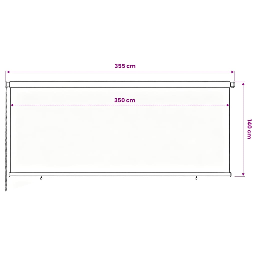 Rolgordijn voor buiten 355(B)x140(H) cm HDPE bruin is nu te koop bij PeponiXL, paradijselijk wonen!