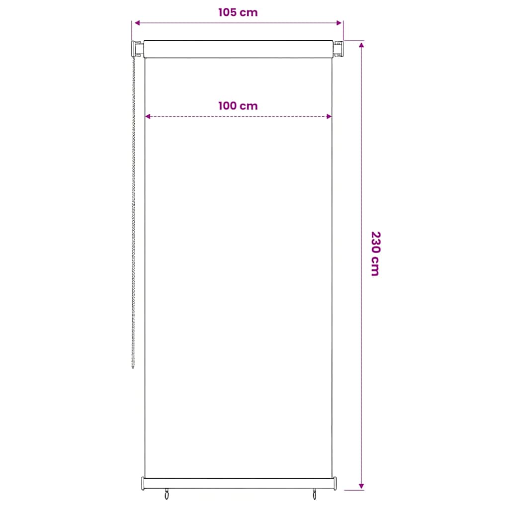 Rolgordijn voor buiten 105(B)x230(H) cm HDPE bruin is nu te koop bij PeponiXL, paradijselijk wonen!