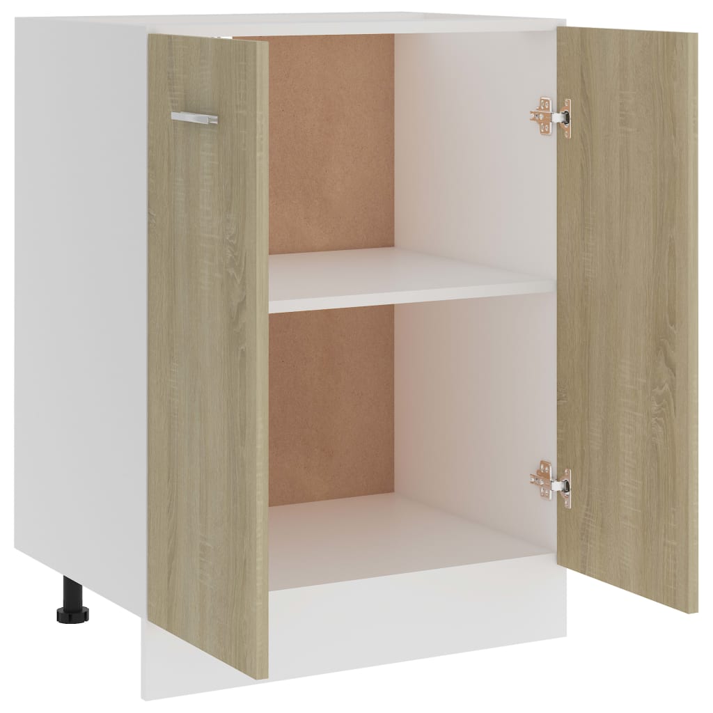 Onderkast Lyon 60x46x81,5 cm bewerkt hout sonoma eikenkleurig is nu te koop bij PeponiXL, paradijselijk wonen!