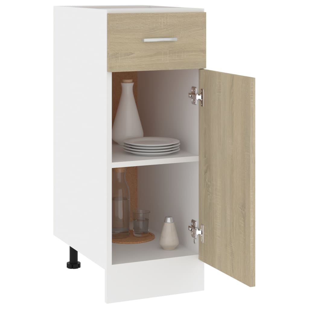 Onderkast met lade Lyon 30x46x81,5 cm bewerkt hout sonoma eiken is nu te koop bij PeponiXL, paradijselijk wonen!