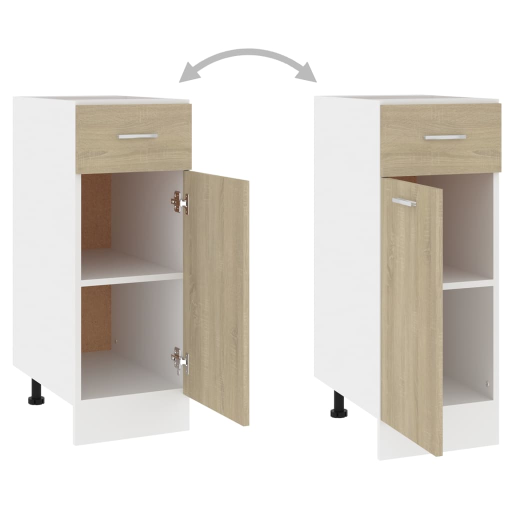 Onderkast met lade Lyon 30x46x81,5 cm bewerkt hout sonoma eiken is nu te koop bij PeponiXL, paradijselijk wonen!