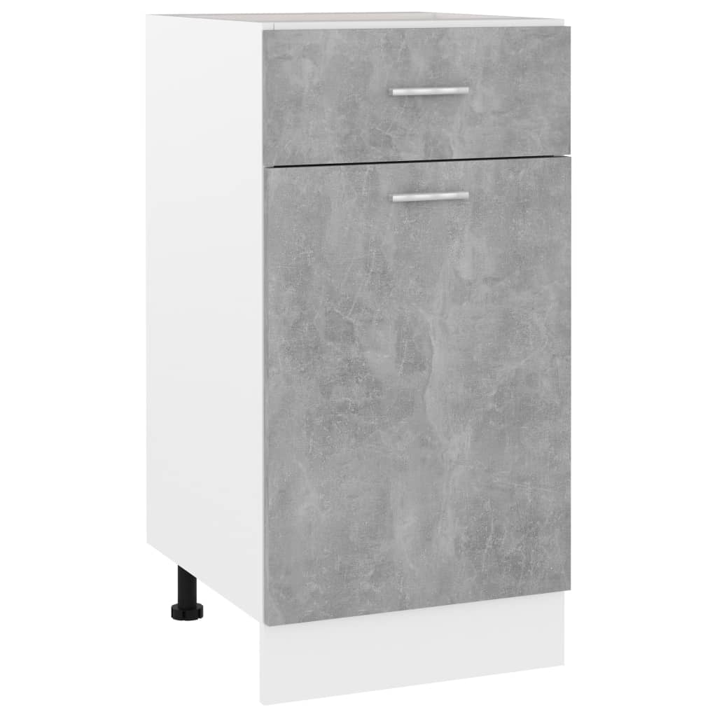 Onderkast met lade 40x46x81,5 cm bewerkt hout betongrijs is nu te koop bij PeponiXL, paradijselijk wonen!