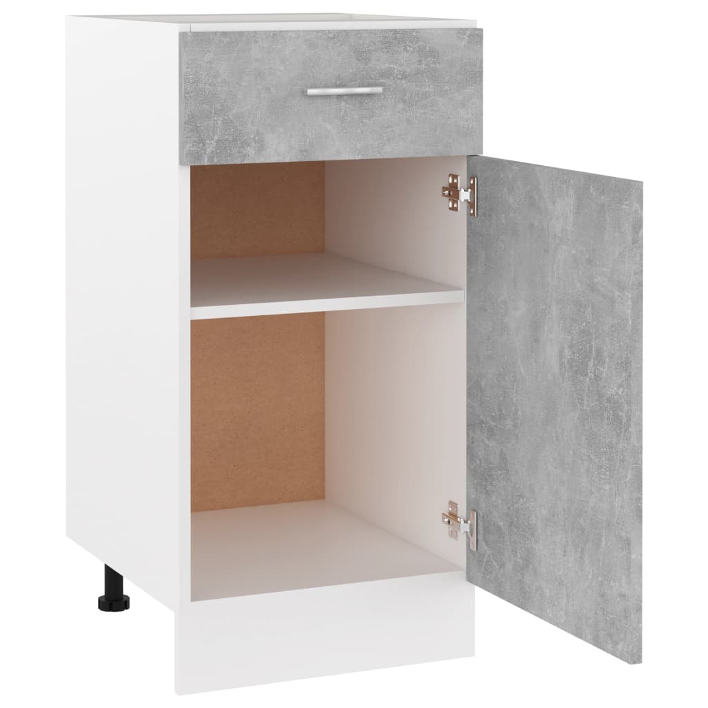 Onderkast met lade 40x46x81,5 cm bewerkt hout betongrijs is nu te koop bij PeponiXL, paradijselijk wonen!