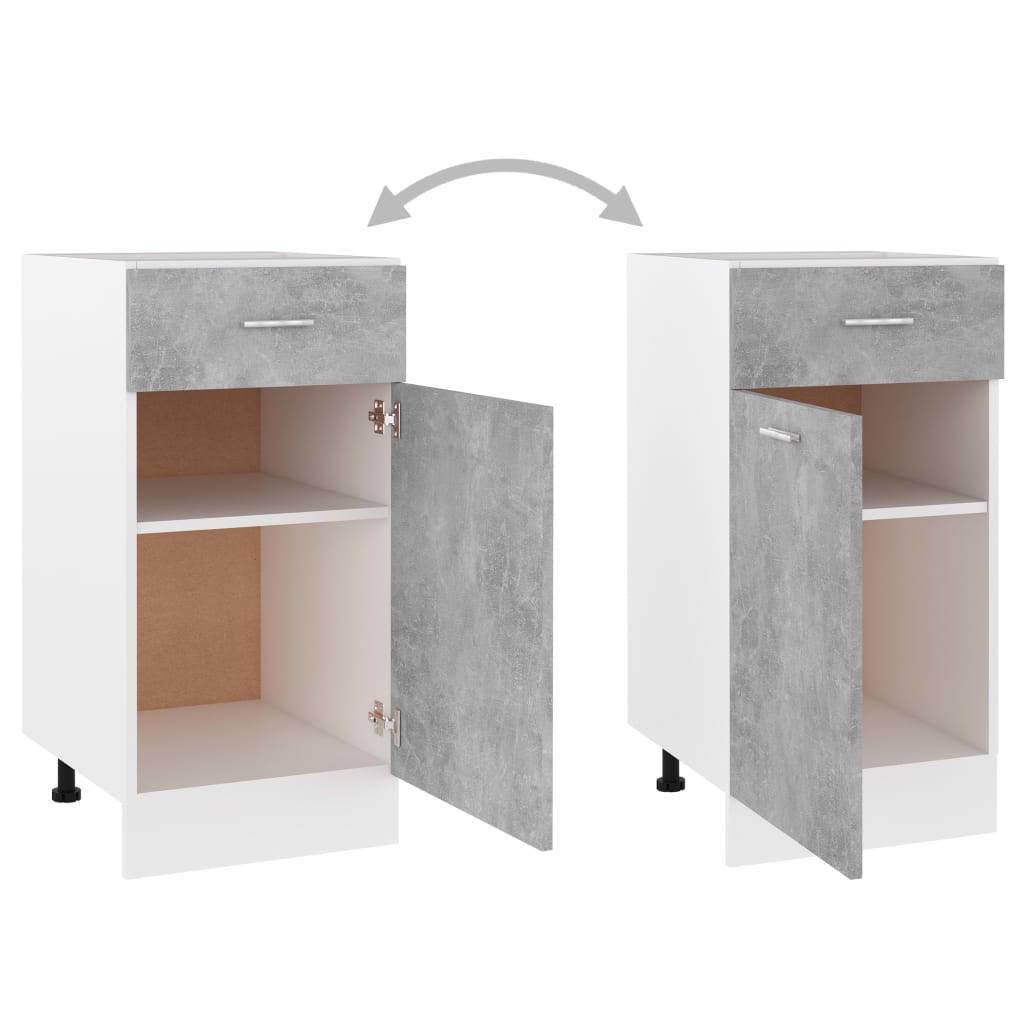 Onderkast met lade 40x46x81,5 cm bewerkt hout betongrijs is nu te koop bij PeponiXL, paradijselijk wonen!