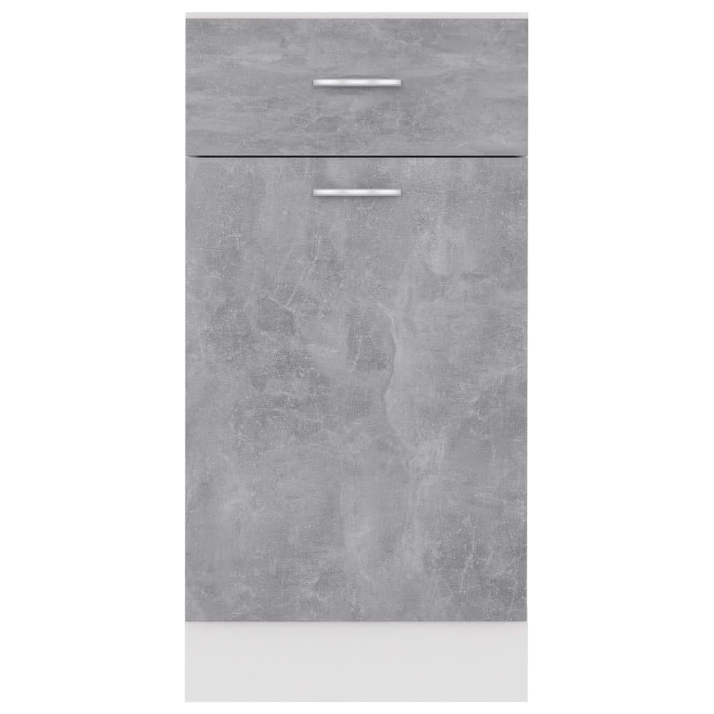 Onderkast met lade 40x46x81,5 cm bewerkt hout betongrijs is nu te koop bij PeponiXL, paradijselijk wonen!