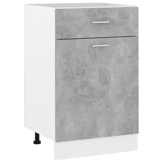 Onderkast met lade Lyon 50x46x81,5 cm bewerkt hout betongrijs is nu te koop bij PeponiXL, paradijselijk wonen!
