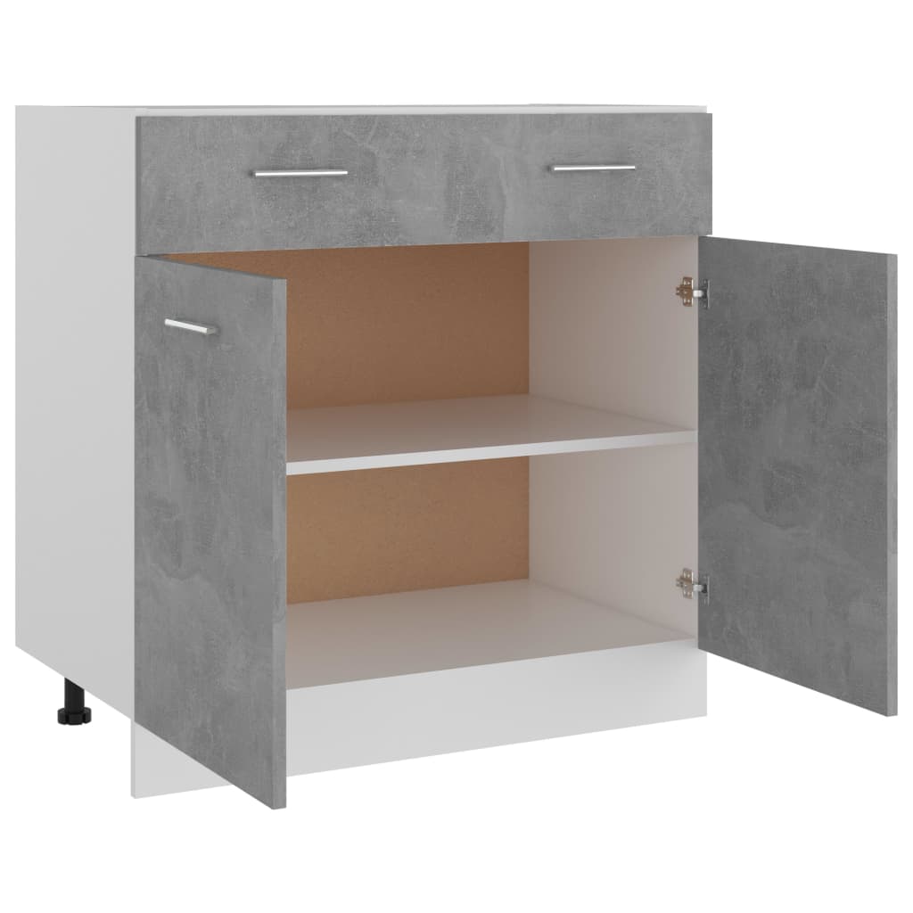 Onderkast met lade 80x46x81,5 cm bewerkt hout betongrijs is nu te koop bij PeponiXL, paradijselijk wonen!