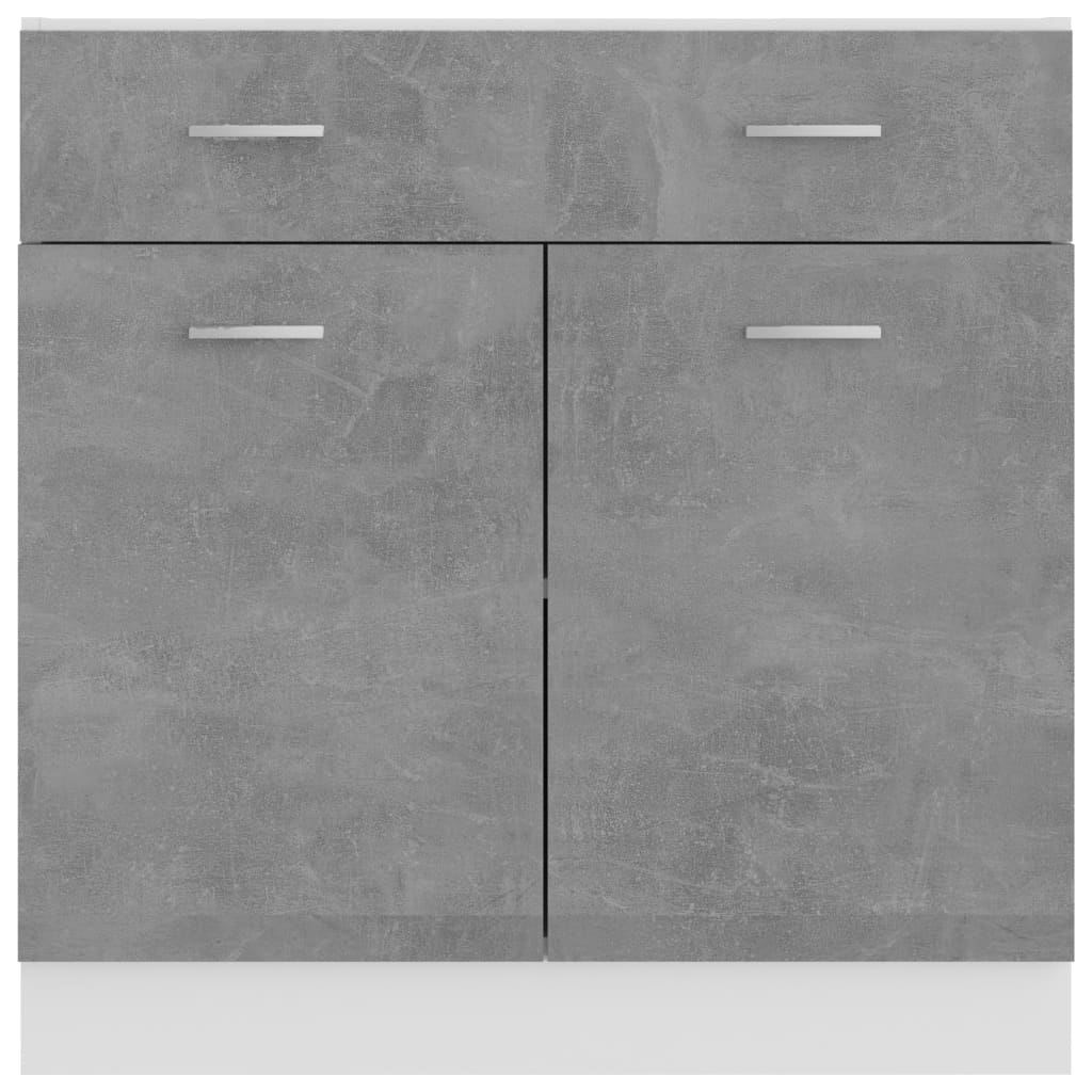 Onderkast met lade 80x46x81,5 cm bewerkt hout betongrijs is nu te koop bij PeponiXL, paradijselijk wonen!