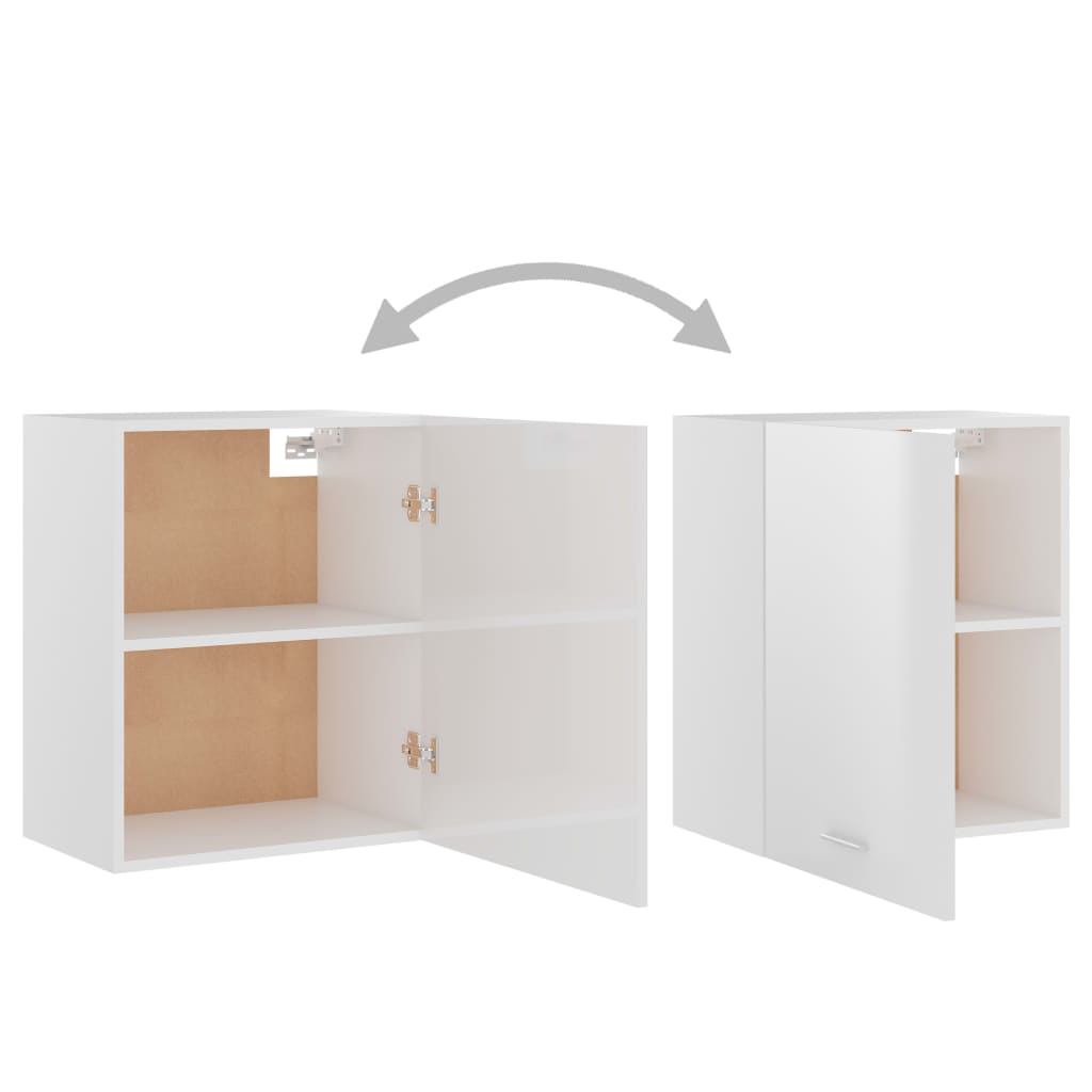 Bovenkast Lyon 50x31x60 cm bewerkt hout hoogglans wit is nu te koop bij PeponiXL, paradijselijk wonen!