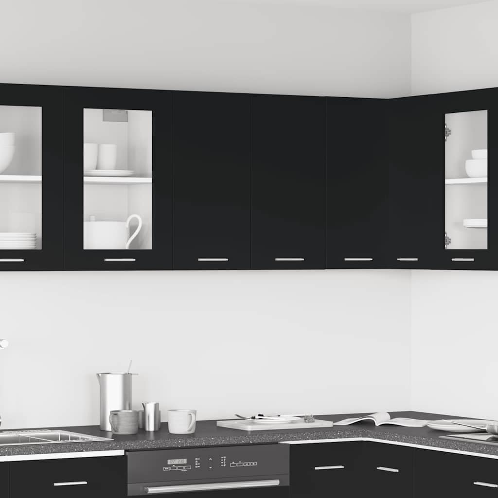 Bovenkast Lyon 60x31x60 cm bewerkt hout zwart is nu te koop bij PeponiXL, paradijselijk wonen!