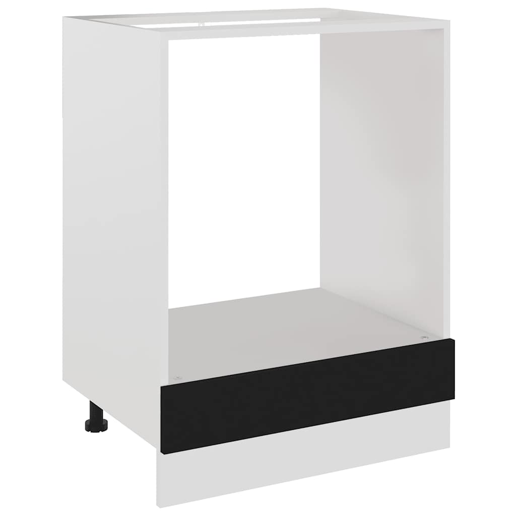 Ovenkast Lyon 60x46x81,5 cm bewerkt hout zwart is nu te koop bij PeponiXL, paradijselijk wonen!