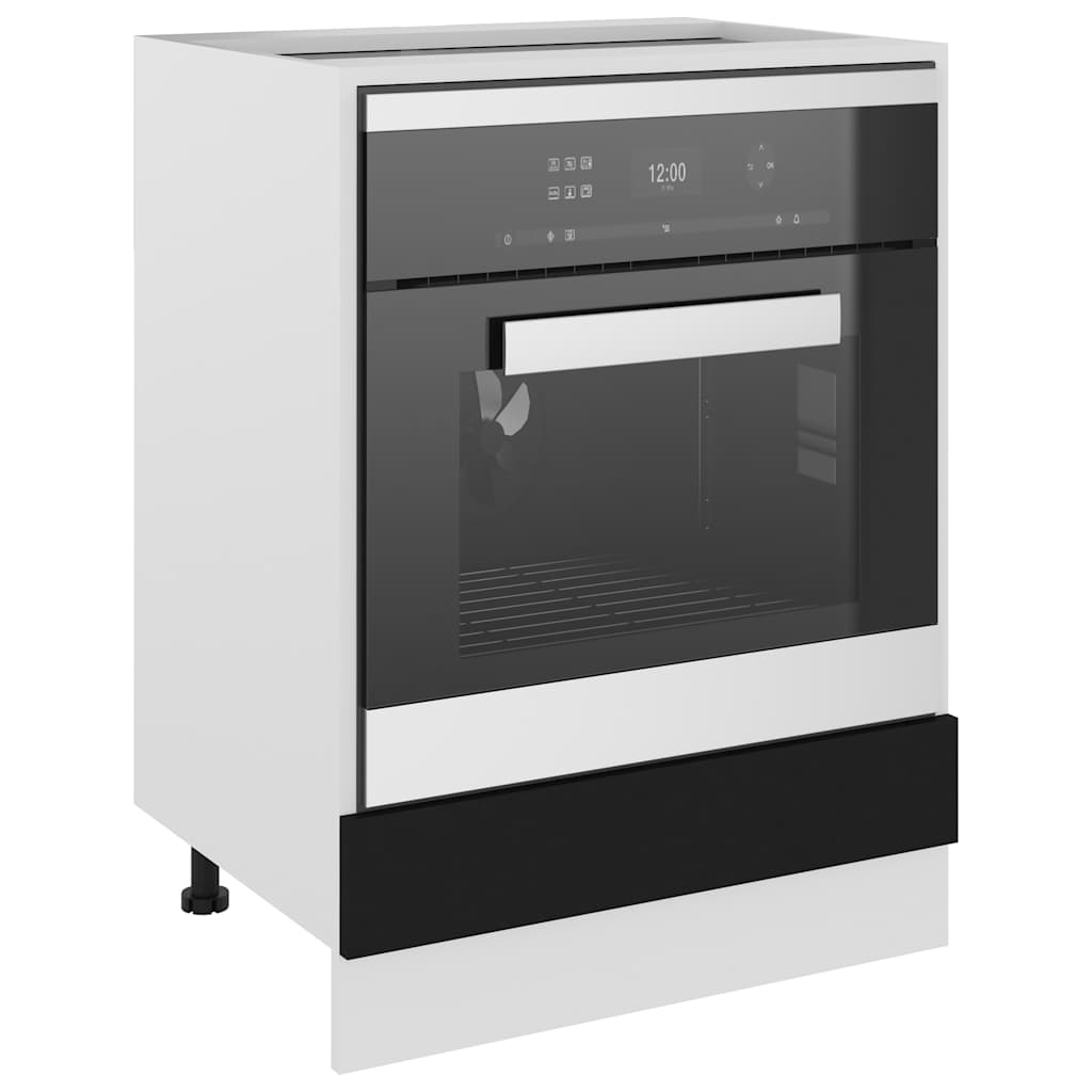 Ovenkast Lyon 60x46x81,5 cm bewerkt hout zwart is nu te koop bij PeponiXL, paradijselijk wonen!