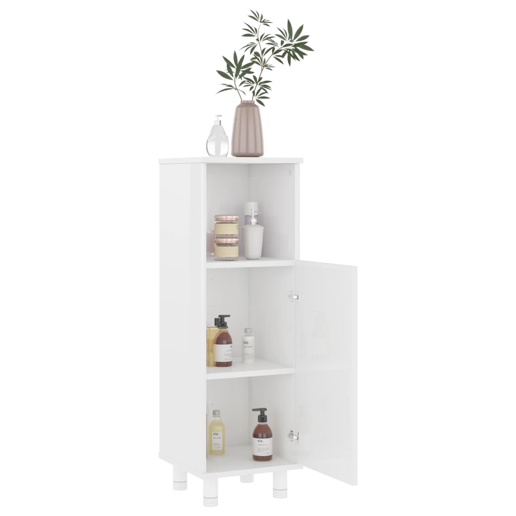 Badkamerkast 30x30x95 cm spaanplaat hoogglans wit is nu te koop bij PeponiXL, paradijselijk wonen!