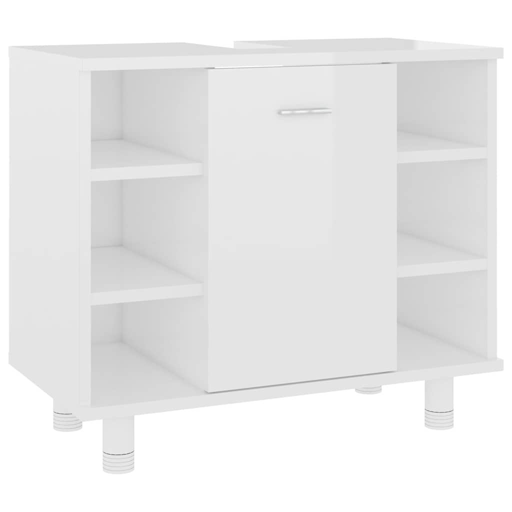 Badkamerkast 60x32x53,5 cm bewerkt hout hoogglans wit is nu te koop bij PeponiXL, paradijselijk wonen!