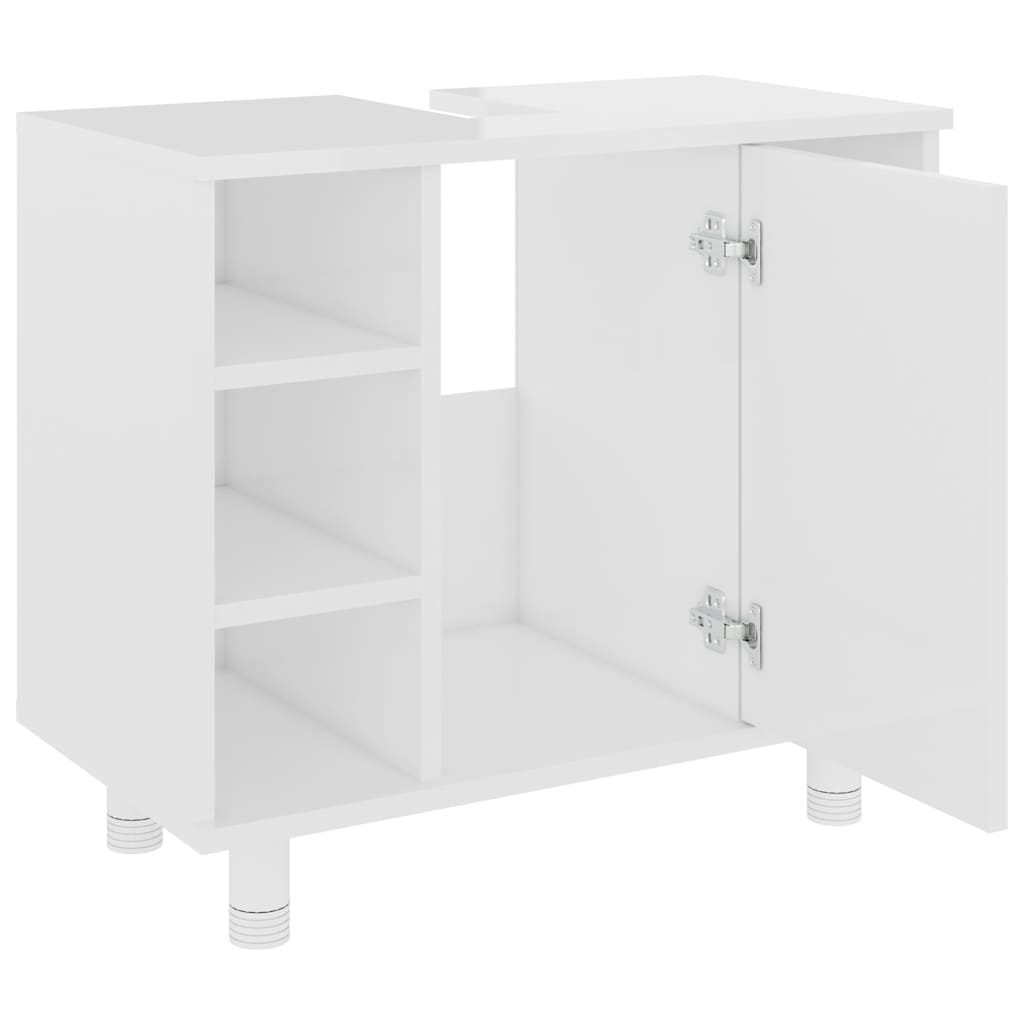 Badkamerkast 60x32x53,5 cm bewerkt hout hoogglans wit is nu te koop bij PeponiXL, paradijselijk wonen!