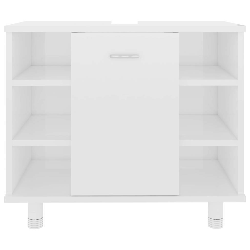 Badkamerkast 60x32x53,5 cm bewerkt hout hoogglans wit is nu te koop bij PeponiXL, paradijselijk wonen!