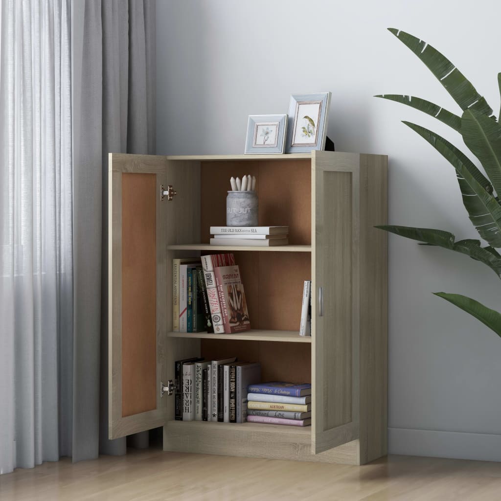 Boekenkast 82,5x30,5x115 cm spaanplaat sonoma eikenkleurig is nu te koop bij PeponiXL, paradijselijk wonen!