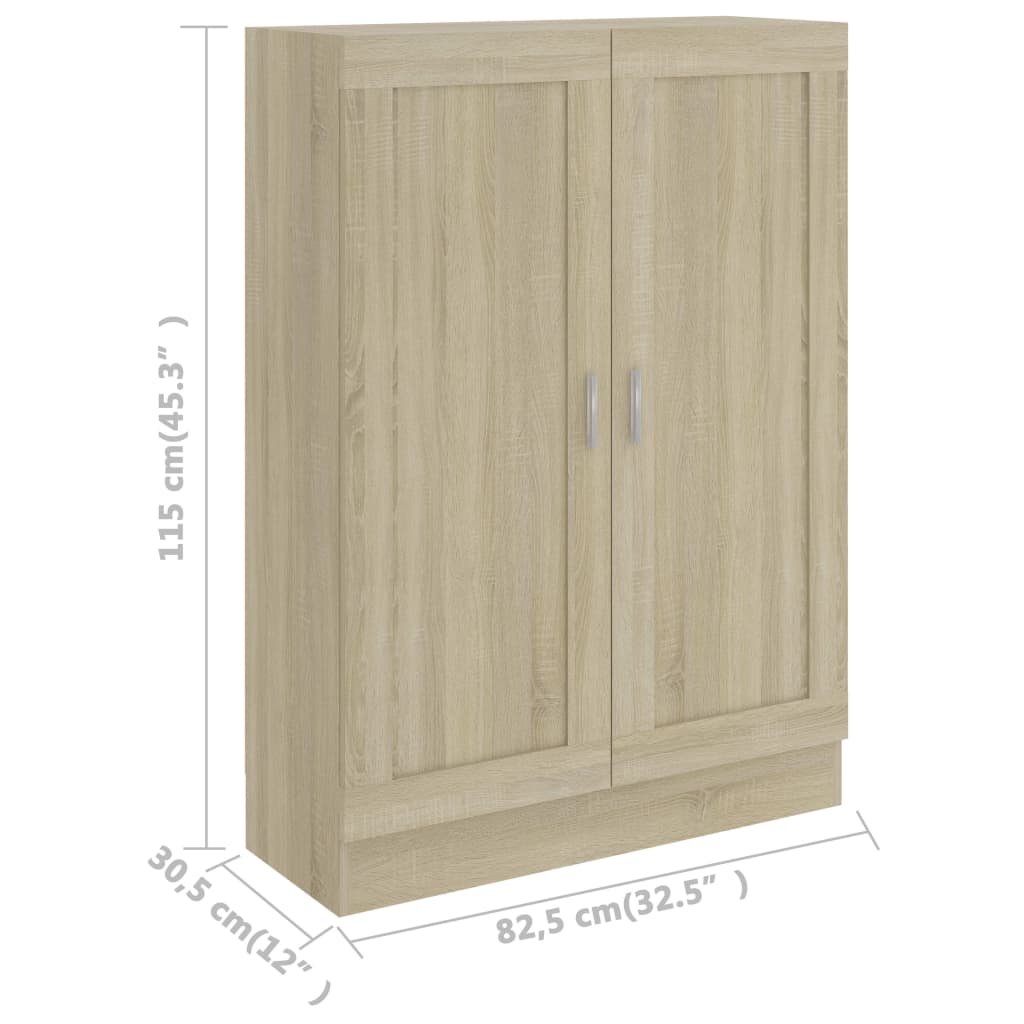 Boekenkast 82,5x30,5x115 cm spaanplaat sonoma eikenkleurig is nu te koop bij PeponiXL, paradijselijk wonen!