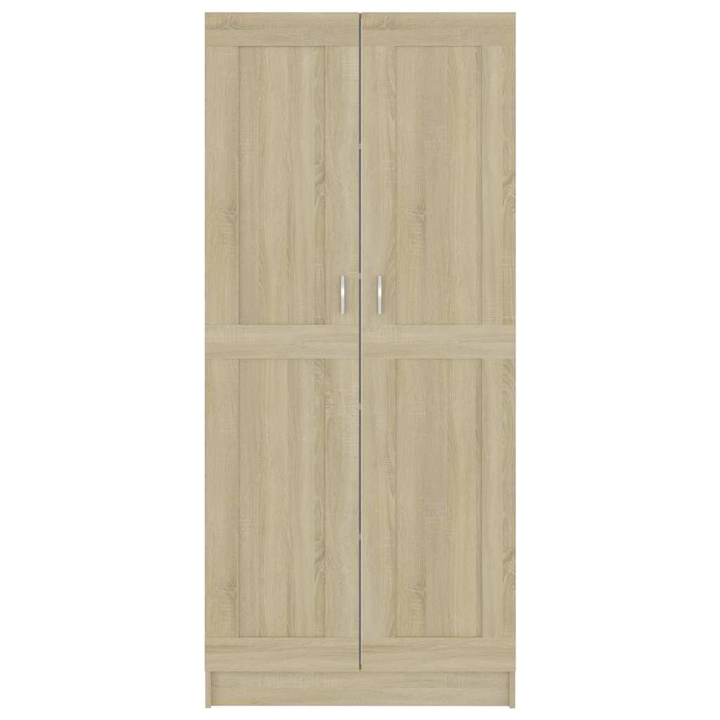 Boekenkast 82,5x30,5x185,5 cm bewerkt hout sonoma eikenkleur is nu te koop bij PeponiXL, paradijselijk wonen!