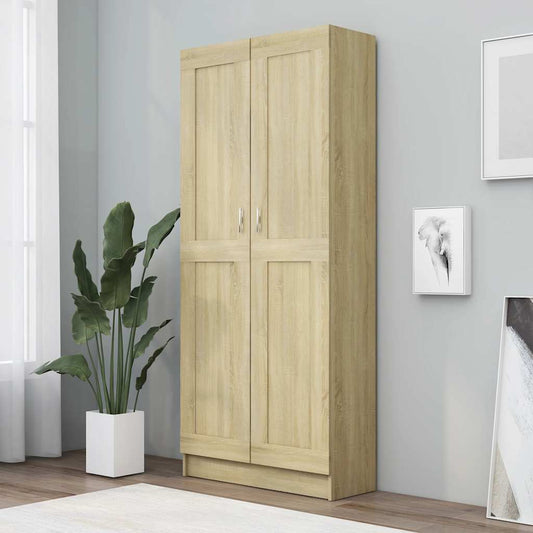 Boekenkast 82,5x30,5x185,5 cm bewerkt hout sonoma eikenkleur is nu te koop bij PeponiXL, paradijselijk wonen!