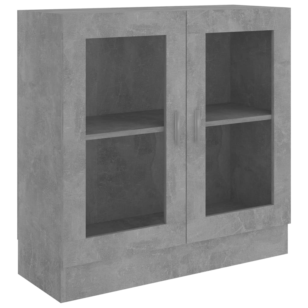 Vitrinekast 82,5x30,5x80 cm bewerkt hout betongrijs is nu te koop bij PeponiXL, paradijselijk wonen!