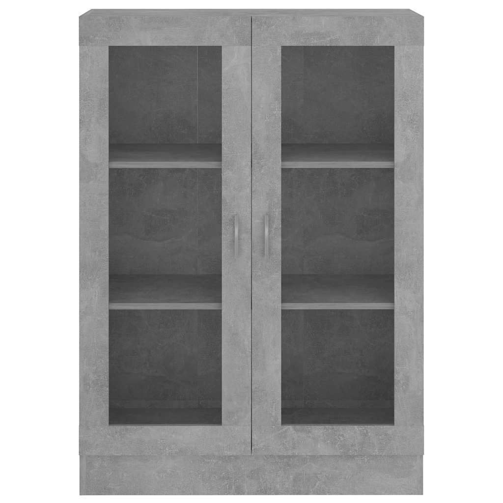 Vitrinekast 82,5x30,5x115 cm bewerkt hout betongrijs is nu te koop bij PeponiXL, paradijselijk wonen!