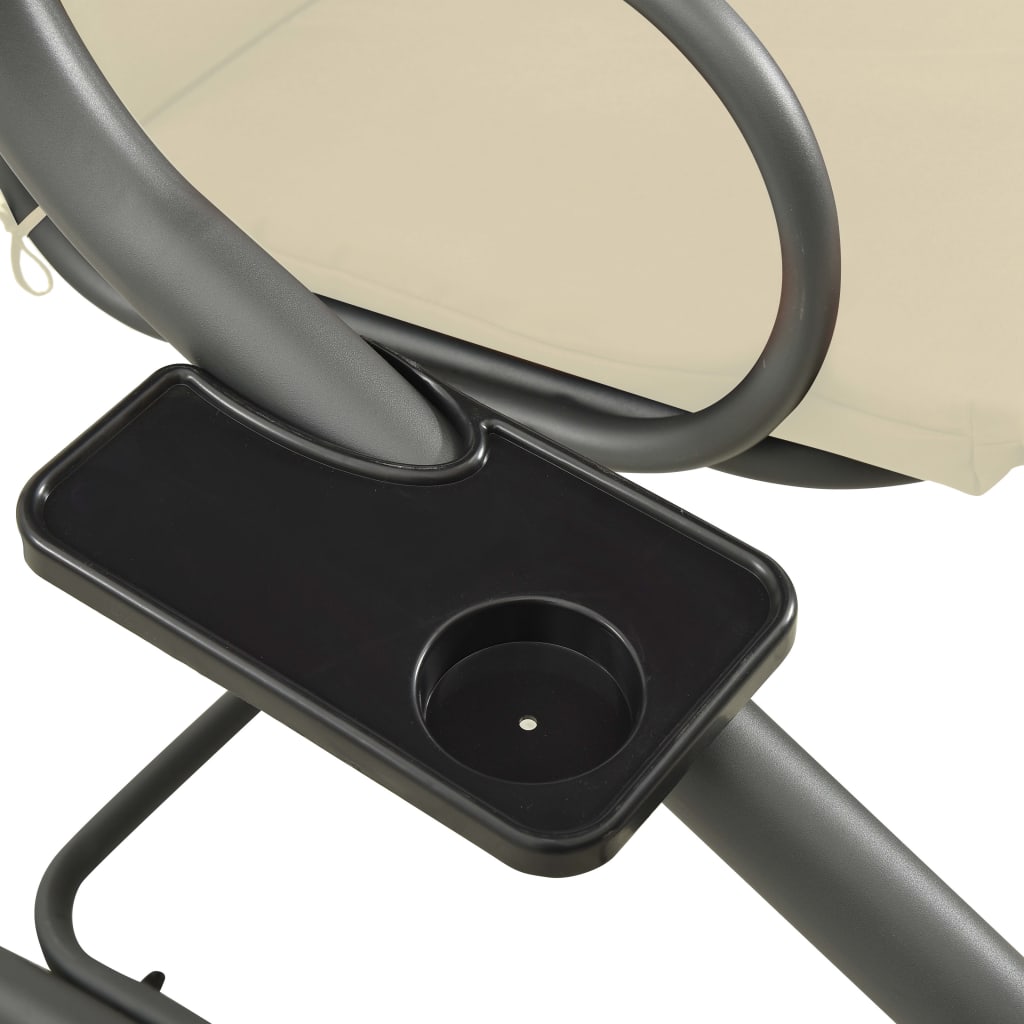 Schommelbank voor buiten met luifel zandwit is nu te koop bij PeponiXL, paradijselijk wonen!