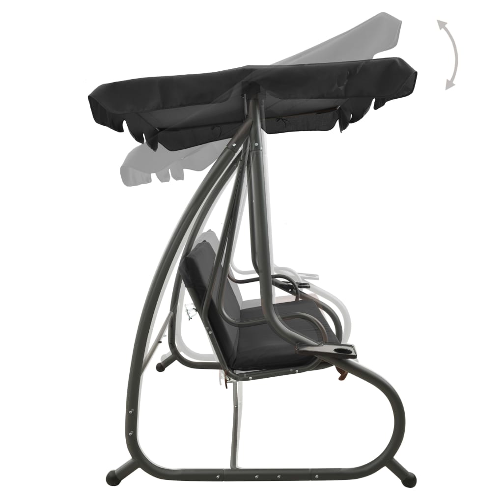 Schommelbank voor buiten met luifel antracietkleurig is nu te koop bij PeponiXL, paradijselijk wonen!