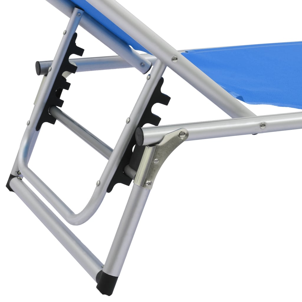 Ligbedden inklapbaar met dak 2 st aluminium en textileen blauw is nu te koop bij PeponiXL, paradijselijk wonen!