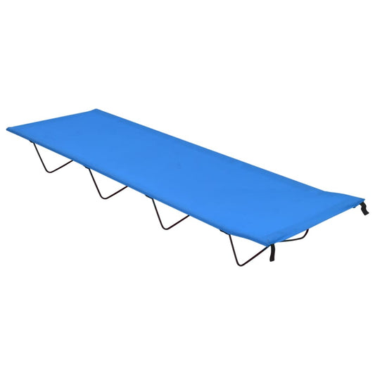 Campingbed 180x60x19 cm oxford stof en staal blauw is nu te koop bij PeponiXL, paradijselijk wonen!