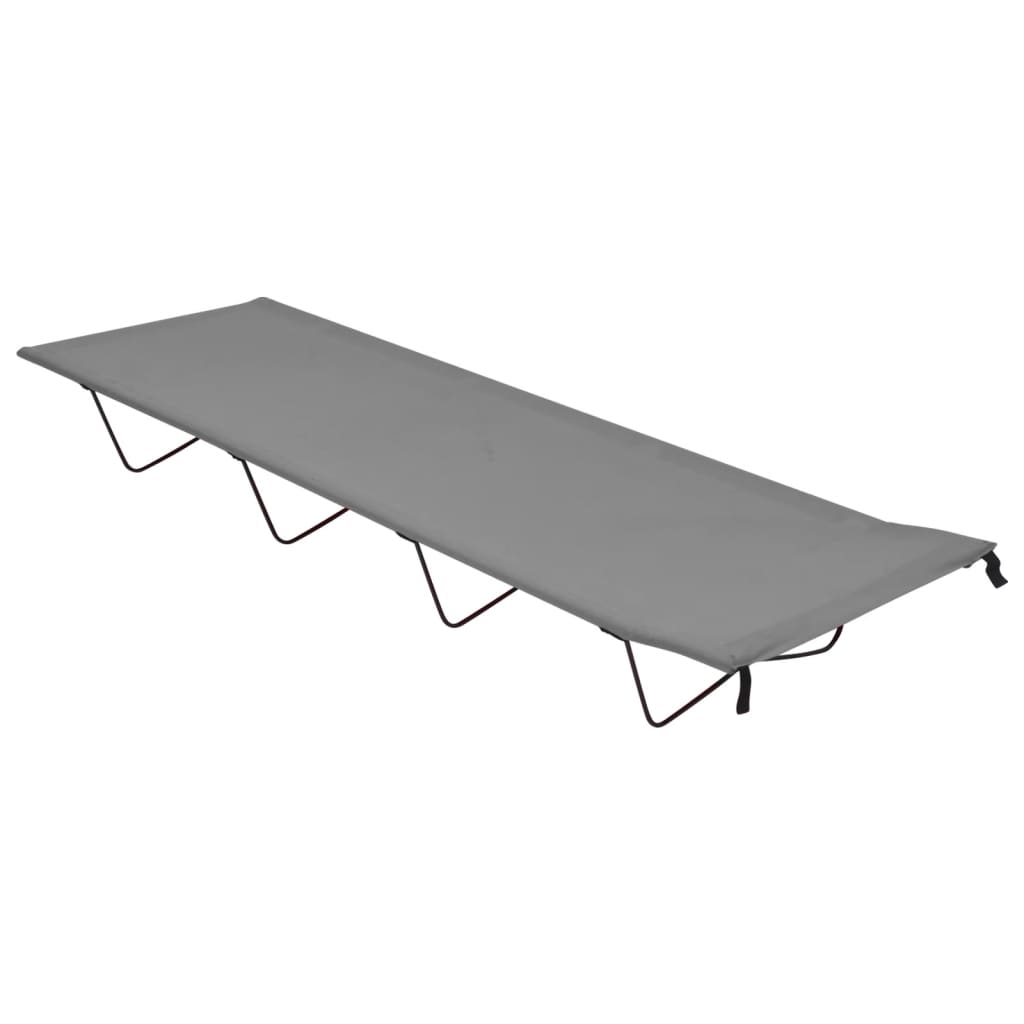 Campingbed 180x60x19 cm oxford stof en staal grijs is nu te koop bij PeponiXL, paradijselijk wonen!