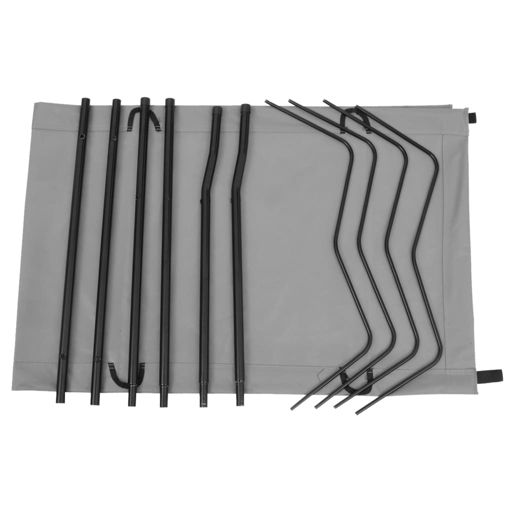 Campingbedden 2 st 180x60x19 cm oxford stof en staal grijs is nu te koop bij PeponiXL, paradijselijk wonen!