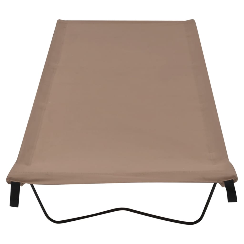 Campingbedden 2 st 180x60x19 cm oxford stof en staal taupe is nu te koop bij PeponiXL, paradijselijk wonen!