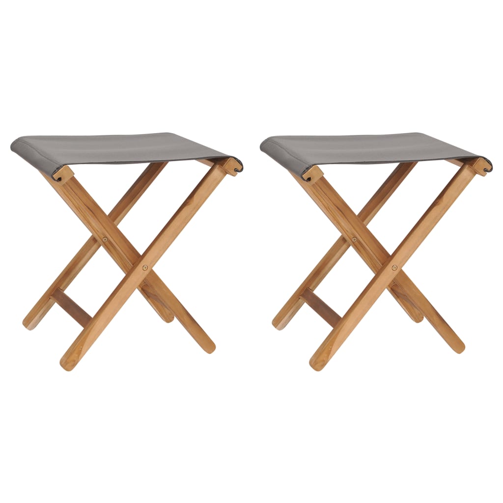 Stoelen inklapbaar 2 st massief teakhout en stof donkergrijs is nu te koop bij PeponiXL, paradijselijk wonen!